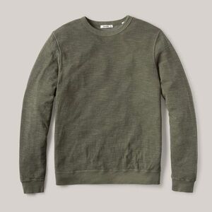 Buck Mason Mens Green Lightweight Double Slub Pullover Crewneck Sweater Size L